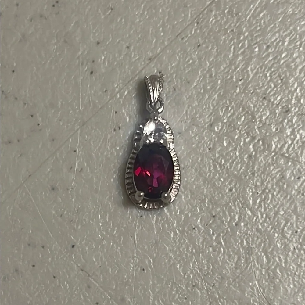 Elegant Sterling Silver 925 rj signed gemstone Pendant